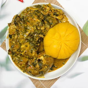 Vegetable (Efo Riro) Soup + Fufu
